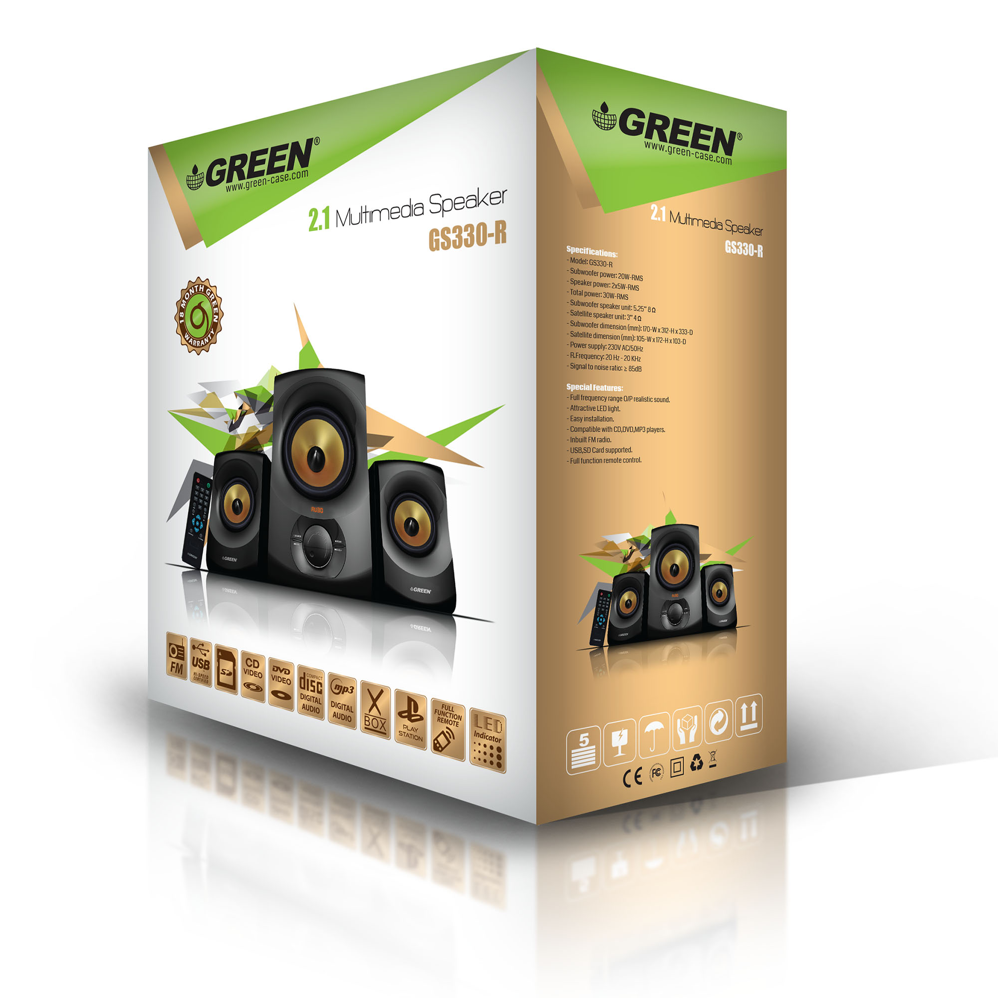اسپیکر Green GS330-R Speaker + BT
