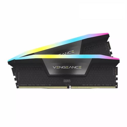 رم کامپیوتر کورسیر مدل CORSAIR VENGEANCE RGB BLACK 64GB(32GBX2) 5600 DDR5