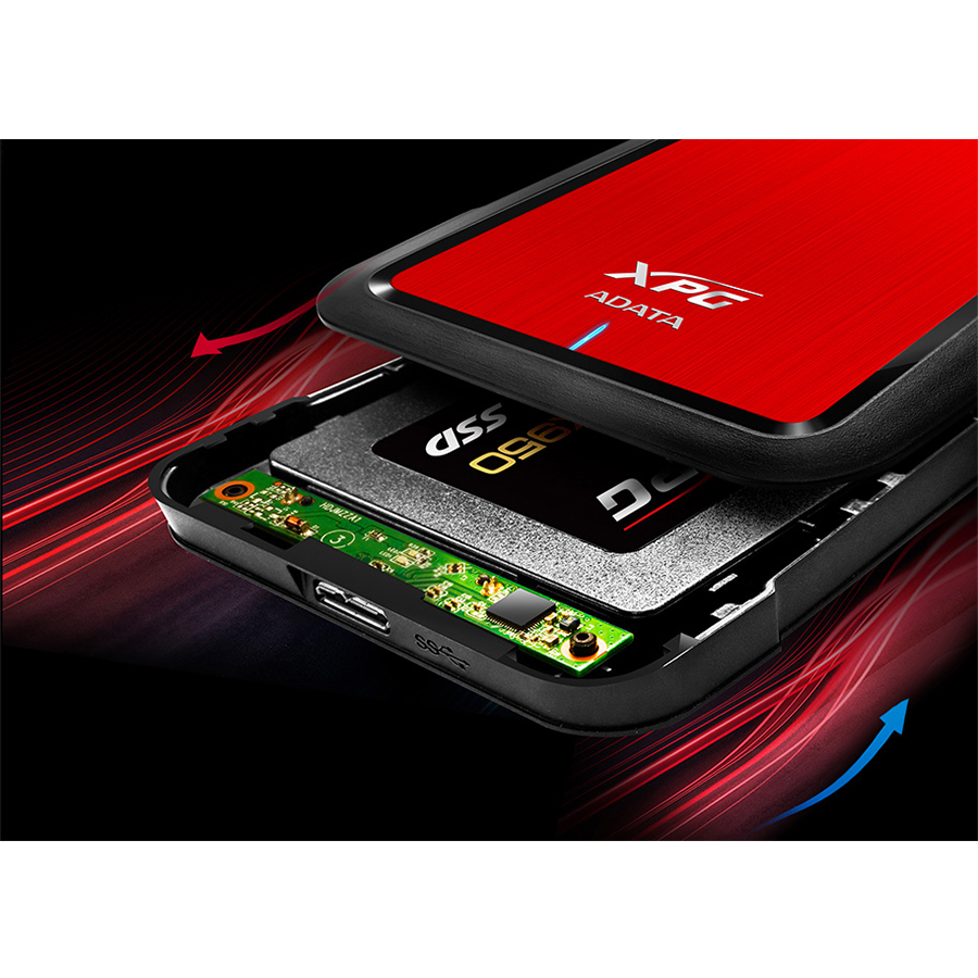 باکس هارد اکسترنال ADATA EX500 مناسب براي هارد ديسک و حافظه اس اس دي  