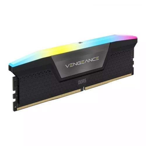 رم کامپیوتر  CORSAIR VENGEANCE RGB BLACK 64GB(2X32GB) 6400 CL32 DDR5