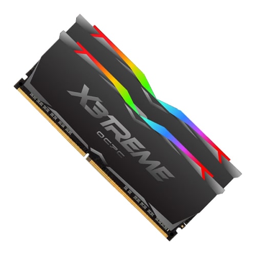 رم کامپیوتر OCPC X3 TREME RGB 32GB 16GBx2 4000MHz CL19 DDR4 BLACK LABEL