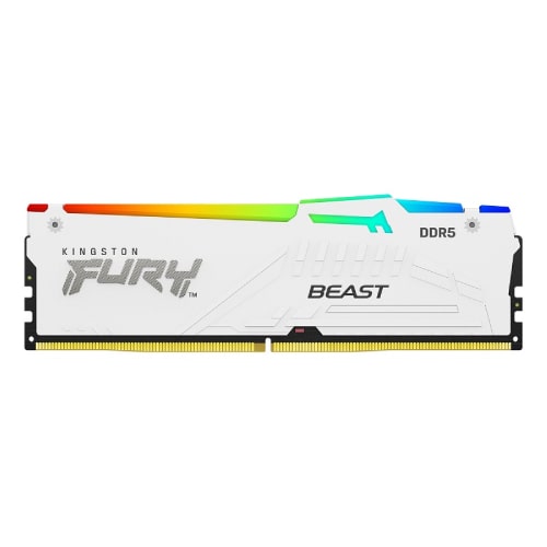 رم کامپیوتر Kingston FURY Beast RGB White DDR5 32GB(2X16GB) 5200MHz CL40