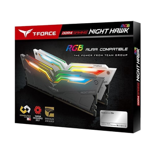 رم کامپیوتر دو کاناله TEAMGROUP NIGHT HAWK RGB DDR4 3600MHz ظرفیت 16GB (2x8GB)