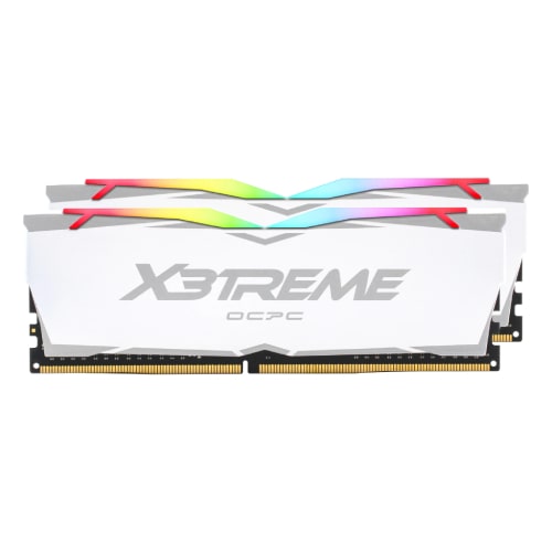 رم کامپیوتر OCPC X3 TREME RGB 16GB 8GBx2 3600MHz CL18 DDR4 WHITE