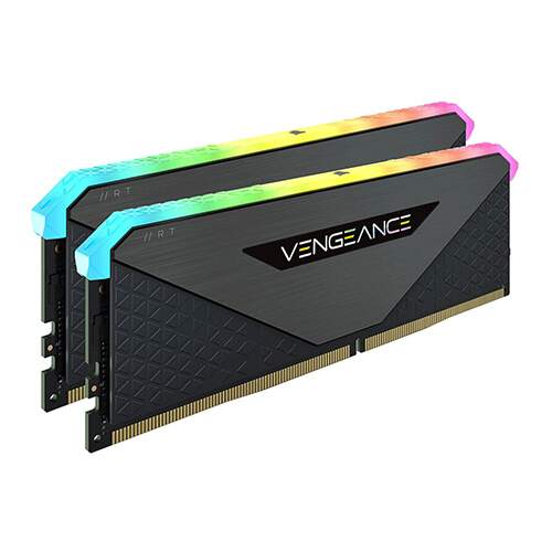 رم کامپیوتر Corsair VENGEANCE RGB RT Black 16GB 8GBx2 3600MHz CL18