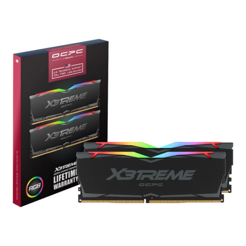 رم کامپیوتر OCPC X3 TREME RGB 16GB 8GBx2 3200MHz CL16 DDR4