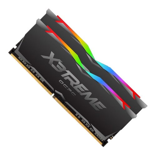 رم کامپیوتر OCPC X3 TREME RGB 32GB 16GBx2 3600MHz CL18 DDR4 BLACK