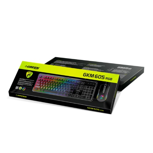 کیبورد و موس گیمینگ گرین GKM605 RGB