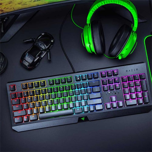 کیبورد گیمینگ ریزر مدل Razer BLACKWIDOW GREEN SWITCH