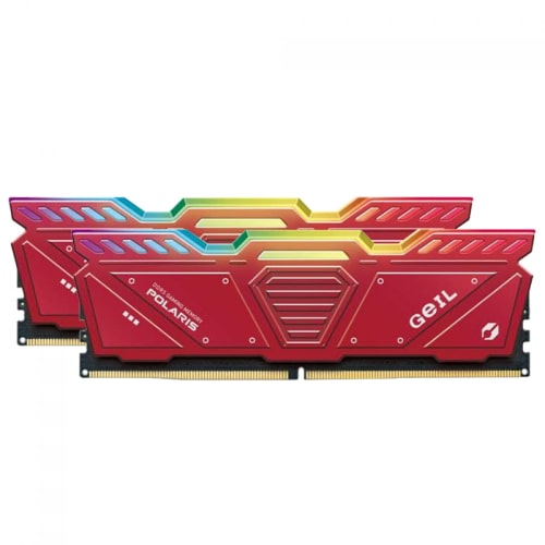 رم کامپیوتر دو کاناله Geil Polaris RGB Red DDR5 4800MHz ظرفیت 32GB (2x16GB)