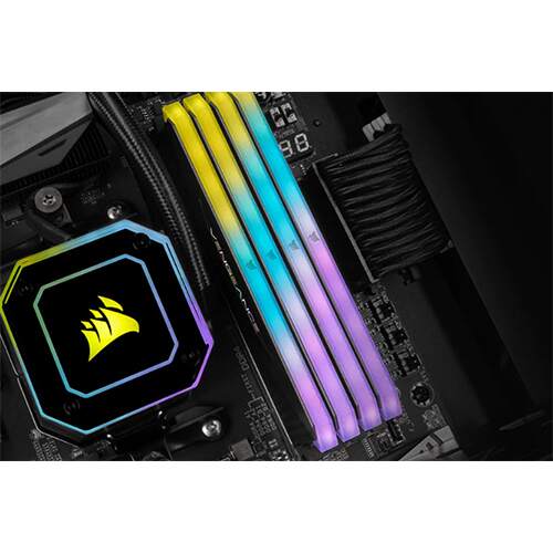 رم کامپیوتر Corsair VENGEANCE RGB RT Black 16GB 8GBx2 3600MHz CL18