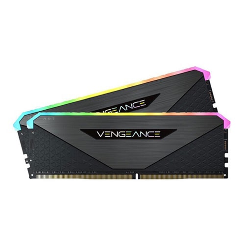 رم کامپیوتر Corsair VENGEANCE RGB RT Black 16GB 8GBx2 3200MHz CL16