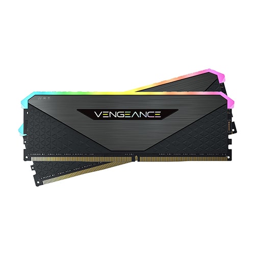 رم کامپیوتر Corsair VENGEANCE RGB RT Black 16GB 8GBx2 3200MHz CL16