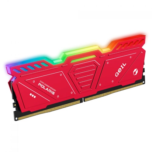 رم کامپیوتر دو کاناله Geil Polaris RGB Red DDR5 4800MHz ظرفیت 32GB (2x16GB)