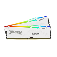 رم کامپیوتر Kingston FURY Beast RGB White DDR5 64GB(2X32GB) 5200MHz CL40