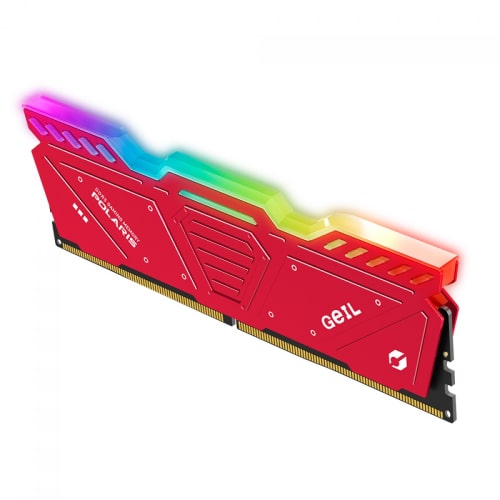 رم کامپیوتر دو کاناله Geil Polaris RGB Red DDR5 4800MHz ظرفیت 32GB (2x16GB)