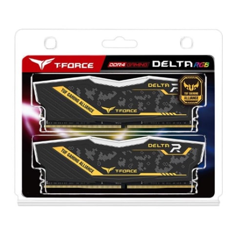 رم کامپیوتر دو کاناله TEAMGROUP T-Force Delta TUF Gaming Alliance RGB DDR4 3200MHz ظرفیت 16GB (2x8GB)