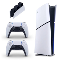 کنسول بازی سونی مدل PLAYSTATION 5 Slim نسخه دیجیتالی ظرفیت 825 گیگابایت ریجن اروپا 2116 به همرا یک دسته اضافی و شارژر اورجینال سونی