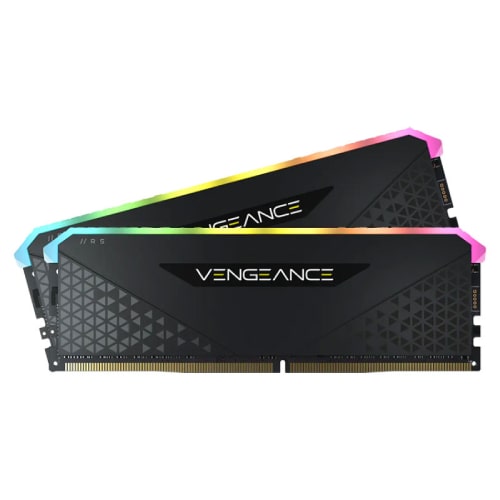 رم کامپیوتر CORSAIR VENGEANCE RGB RS Black 32GB 16GBx2 3200MHz CL16 DDR4