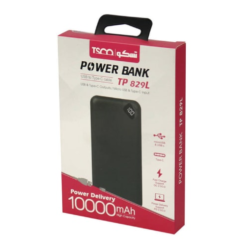 پاور بانک تسکو مدل TP۸۲۹L 10000mAh