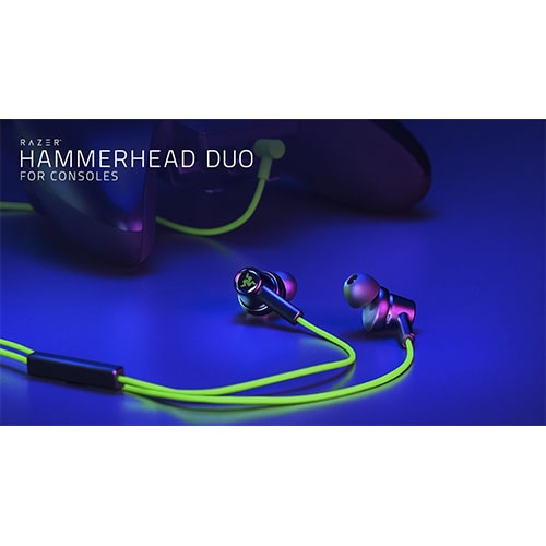 هدست بازی ریزر مدل Razer Hammerhead Duo For Consoles Green