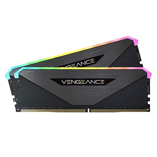 رم کامپیوتر Corsair VENGEANCE RGB RT Black 16GB 8GBx2 3600MHz CL18