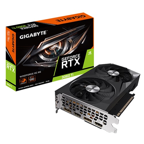 کارت گرافیک گیگابایت مدل GIGABYTE GEFORCE RTX 3060 TI WINDFORCE OC 8G