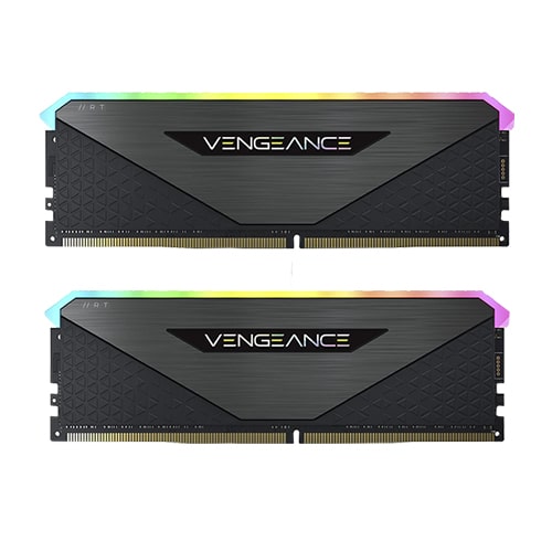 رم کامپیوتر Corsair VENGEANCE RGB RT Black 16GB 8GBx2 3200MHz CL16