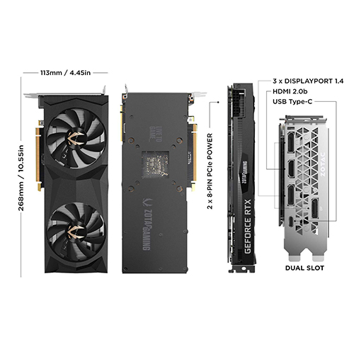 ZOTAC GeForce RTX 2080 Ti Twin Fan 11GB GDDR6 352-bit Graphics Card