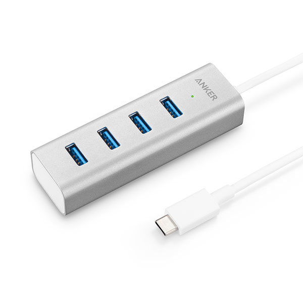 هاب USB انکر آلومینیومی با ۴ درگاه USB-C To 4-Port USB 3.0